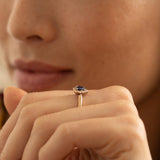 Sapphire Heart, Diamond, And 14K Gold Cluster Ring