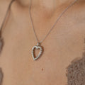 Diamond Heart and 14K White Gold Pendant Necklace