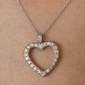 Diamond Heart and 14K White Gold Pendant Necklace