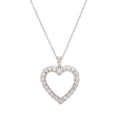 Diamond Heart and 14K White Gold Pendant Necklace
