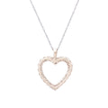 Diamond Heart and 14K White Gold Pendant Necklace