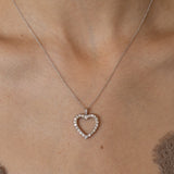 Diamond Heart and 14K White Gold Pendant Necklace