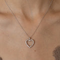 Diamond Heart and 14K White Gold Pendant Necklace