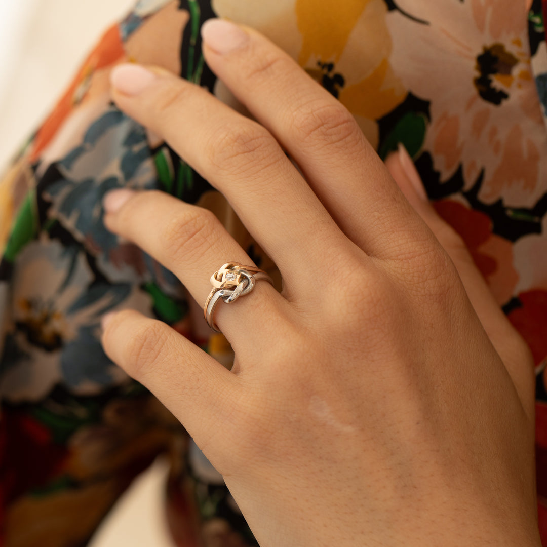 Early 20th Century Diamond, Platinum, and 14K Rose Gold Ring