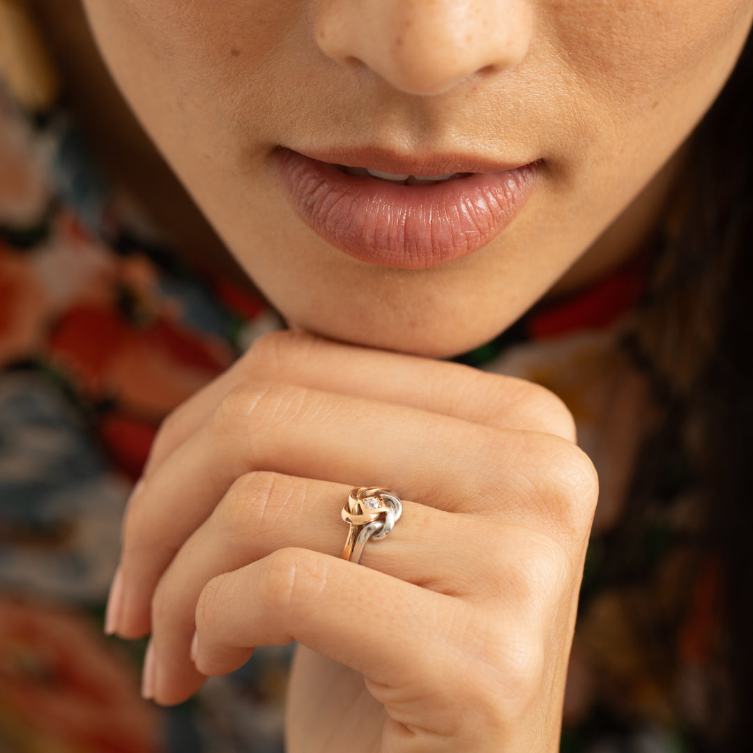 Early 20th Century Diamond, Platinum, and 14K Rose Gold Ring