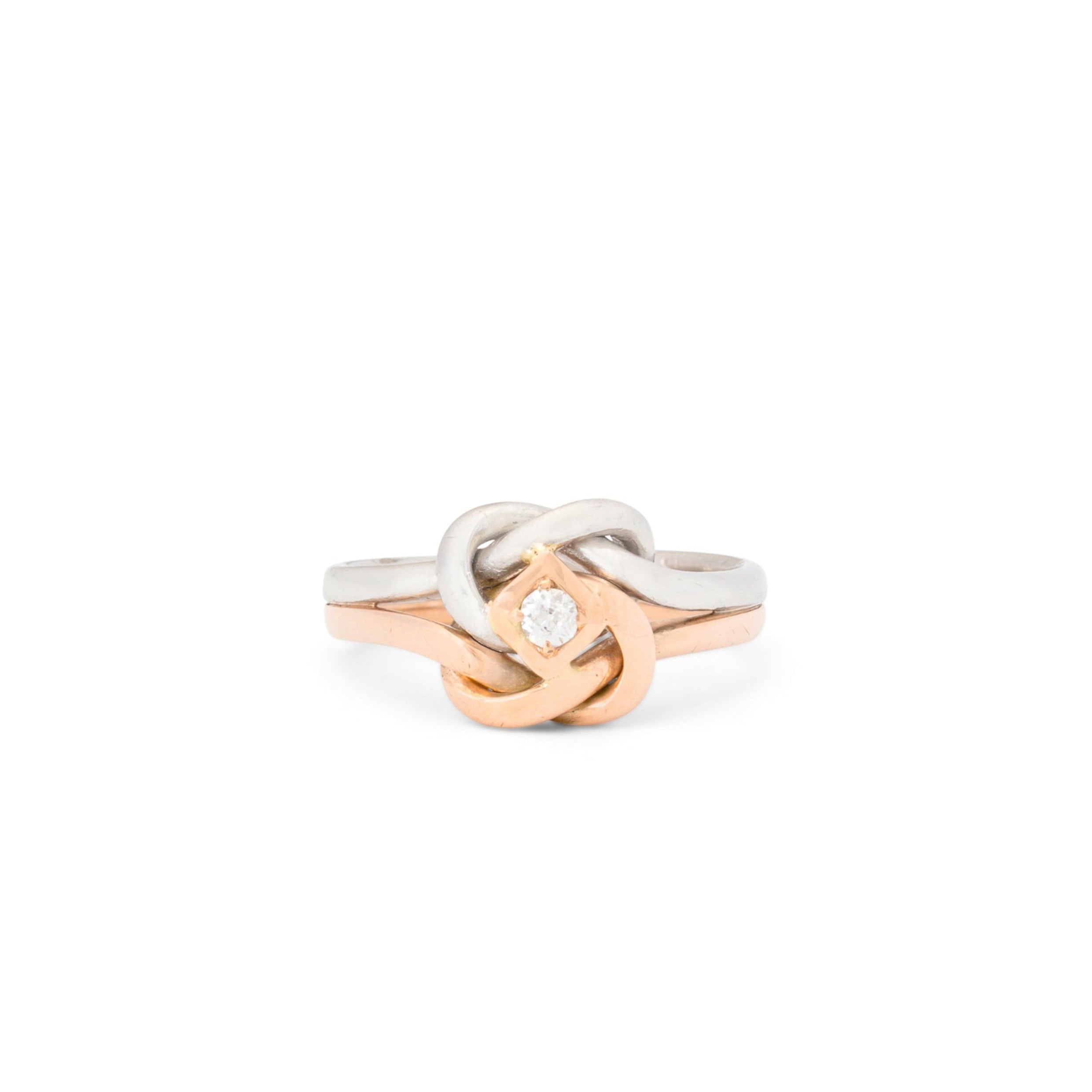 Early 20th Century Diamond, Platinum, and 14K Rose Gold Ring