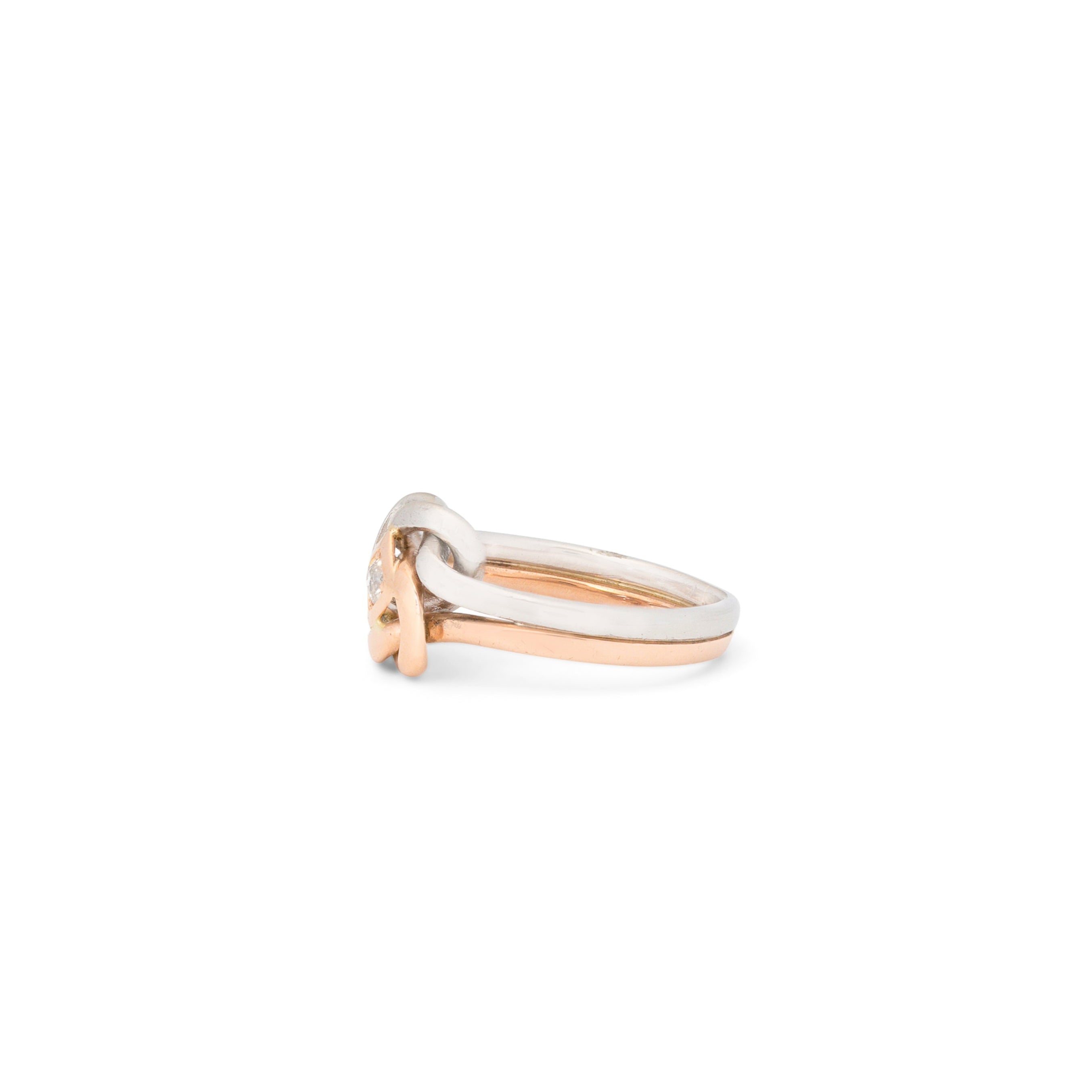 Early 20th Century Diamond, Platinum, and 14K Rose Gold Ring