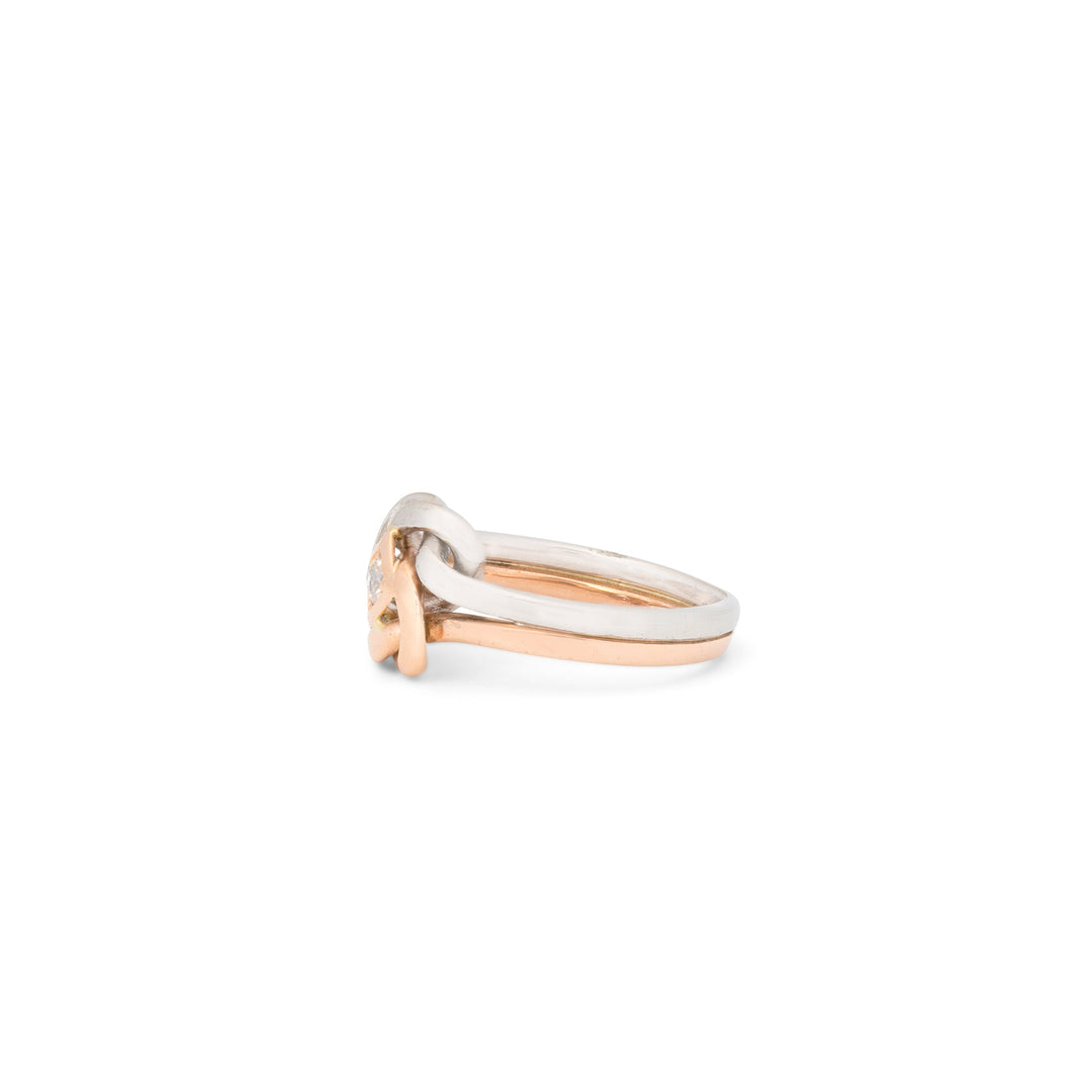 Early 20th Century Diamond, Platinum, and 14K Rose Gold Ring
