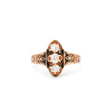 Victorian Old Mine Cut Diamond, Enamel, and 14K Gold Ring