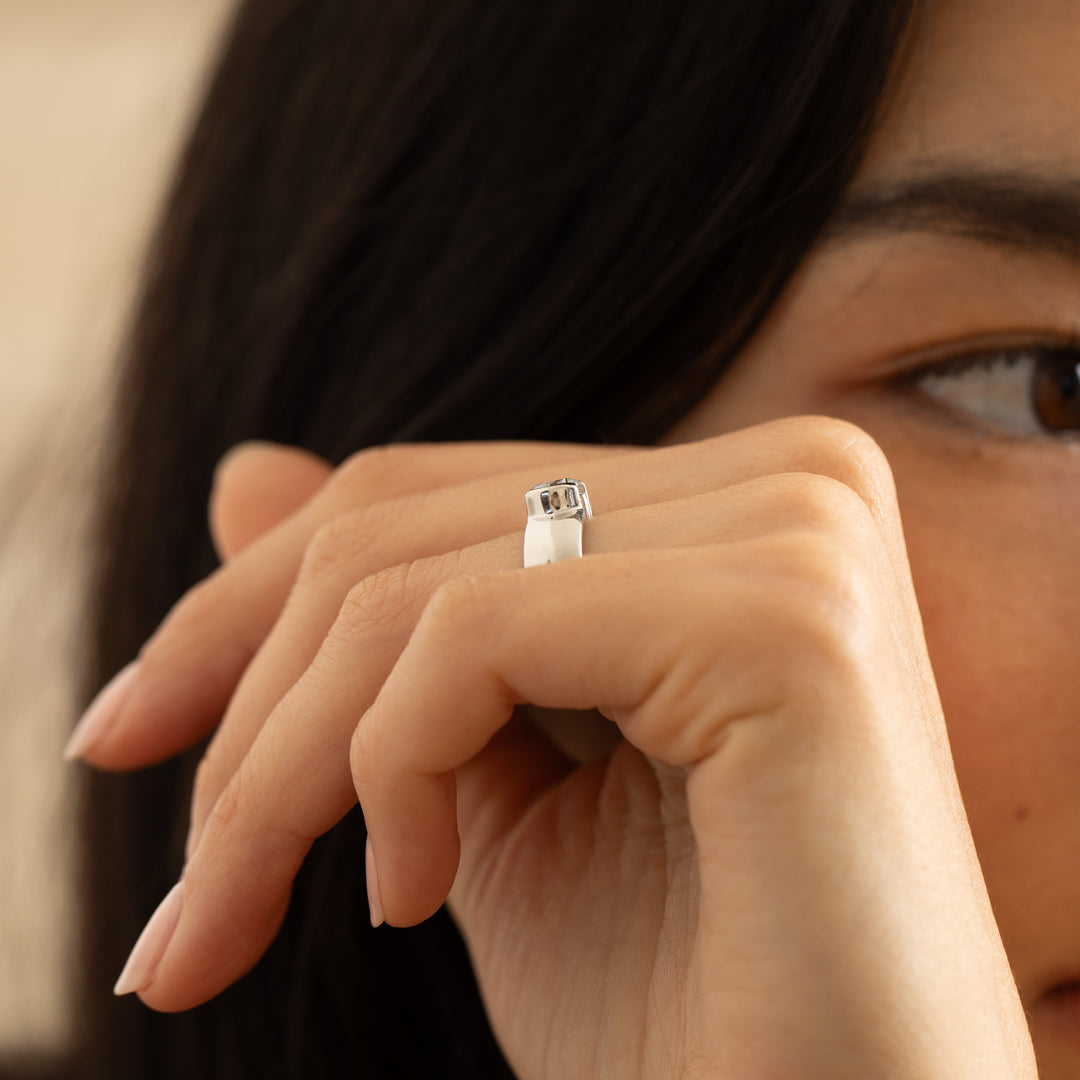 Modern Diamond and Platinum Solitaire Engagement Ring