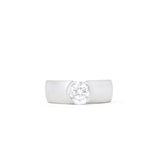 Modern Diamond and Platinum Solitaire Engagement Ring