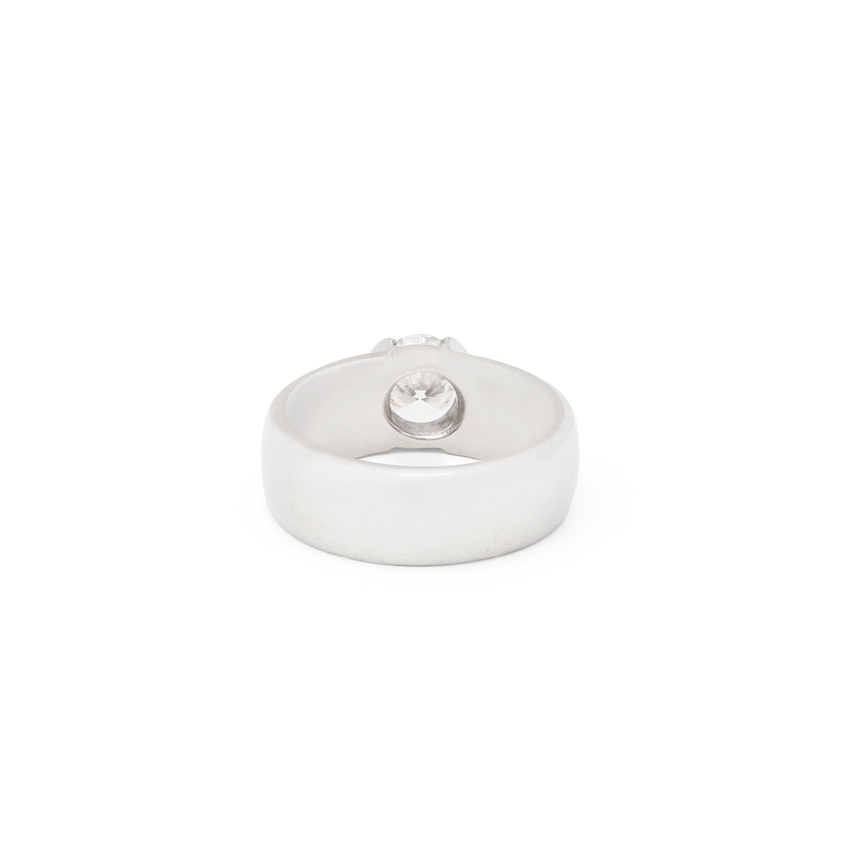 Modern Diamond and Platinum Solitaire Engagement Ring
