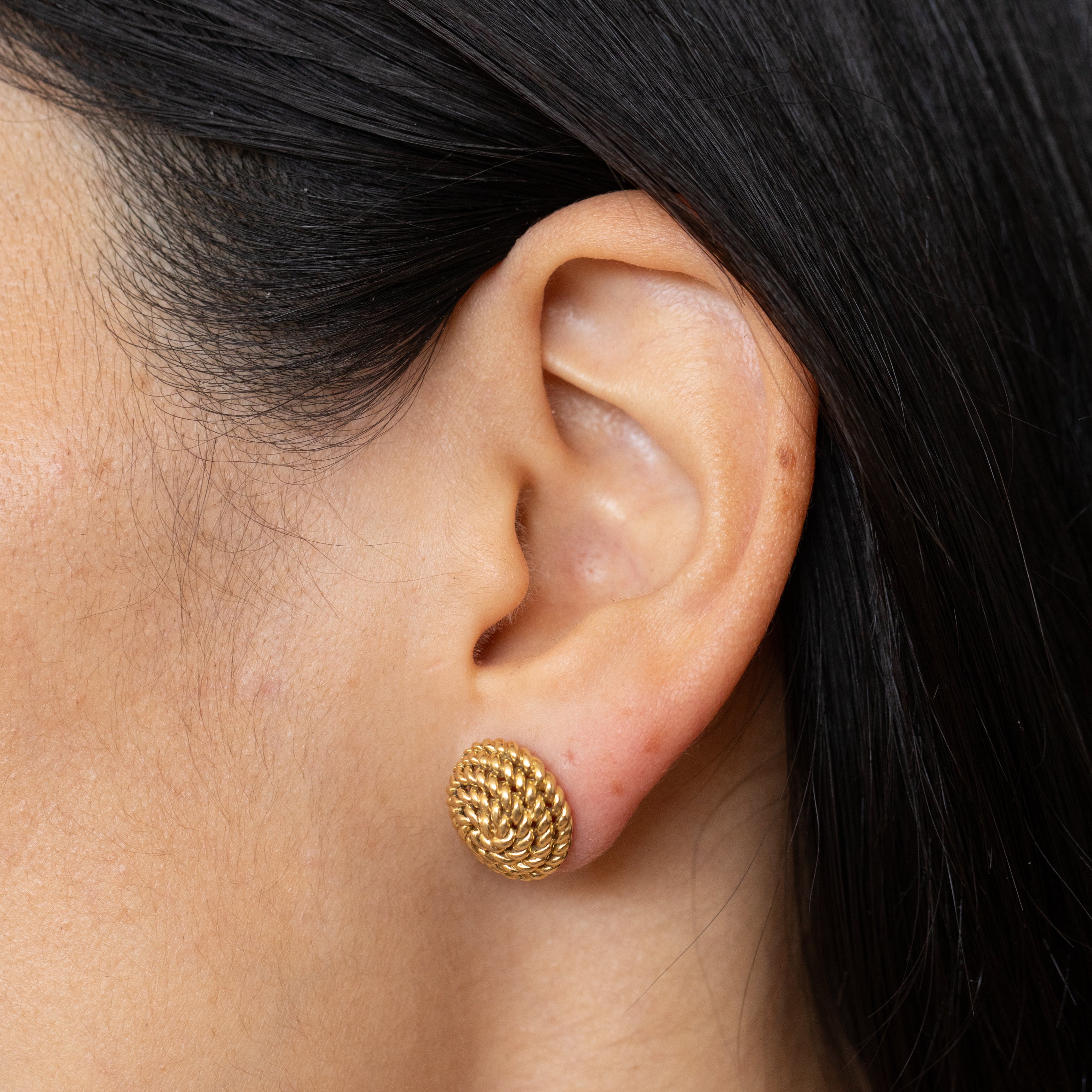 Tiffany & Co. 18K Gold Rope Coil Stud Earrings