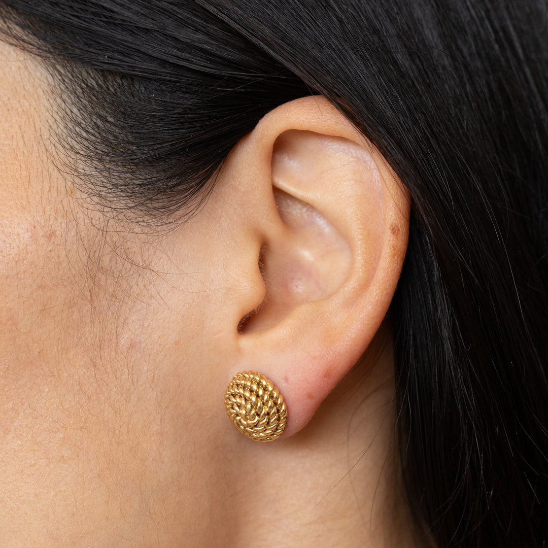 Tiffany & Co. 18K Gold Rope Coil Stud Earrings