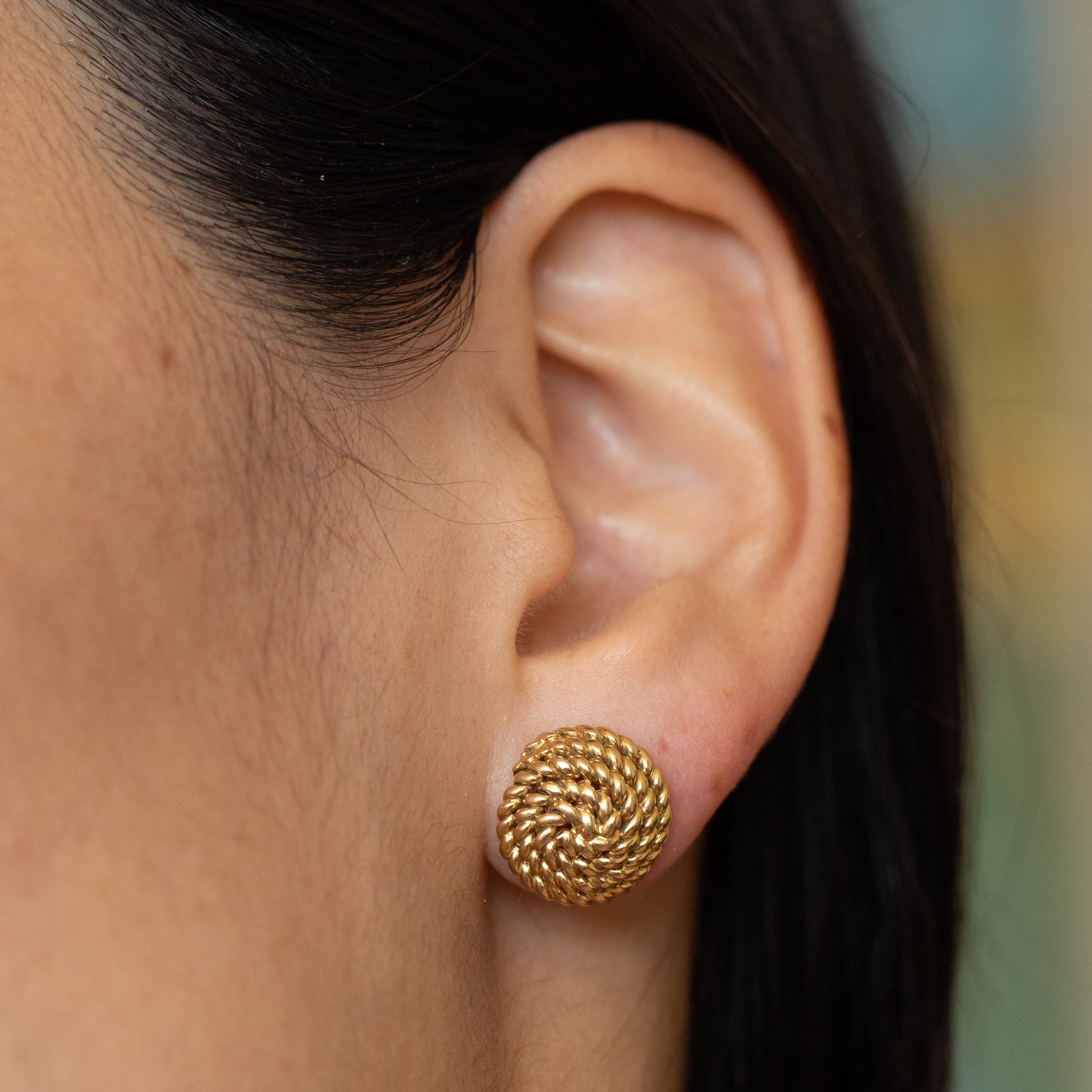 Tiffany & Co. 18K Gold Rope Coil Stud Earrings