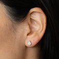 Pear Shaped Diamond and 14K White Gold Stud Earrings