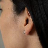 Pear Shaped Diamond and 14K White Gold Stud Earrings