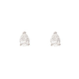 Pear Shaped Diamond and 14K White Gold Stud Earrings