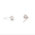 Pear Shaped Diamond and 14K White Gold Stud Earrings