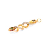 Victorian Snake Sapphire, Demantoid Garnet, Diamond, Ruby, Platinum, And 18K Gold Pendant