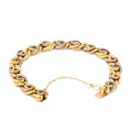 French 18K Gold and Diamond Swirl Link Bracelet