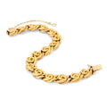 French 18K Gold and Diamond Swirl Link Bracelet