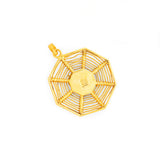 Jade, Pearl, and 14K Gold Large Spiderweb Charm