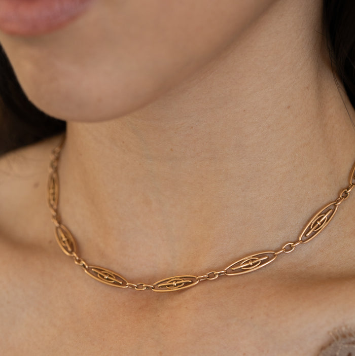 Ornate Link 18K Rose Gold 15