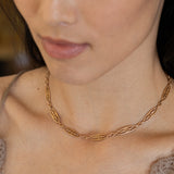 Ornate Link 18K Rose Gold 15" Chain Necklace