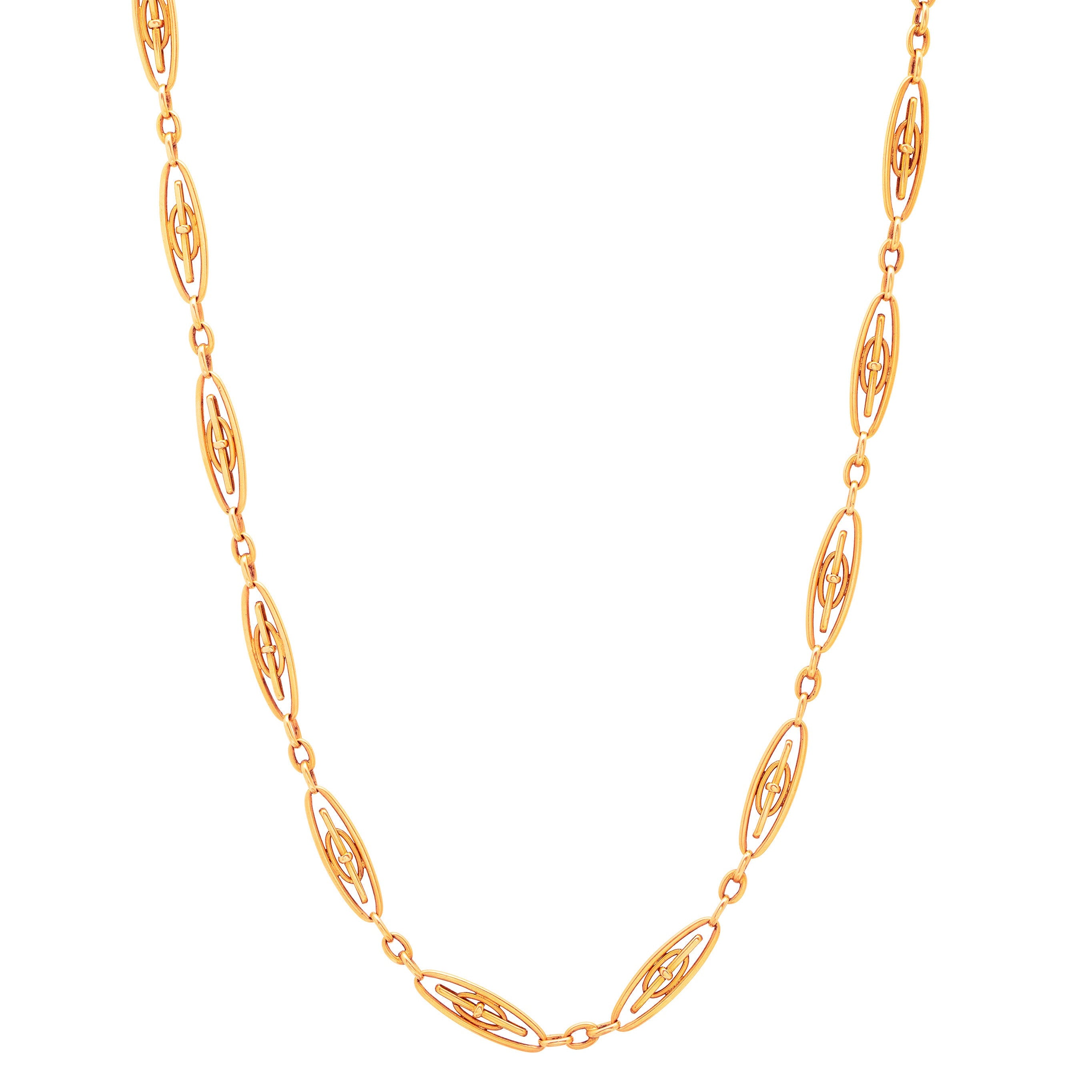 Ornate Link 18K Rose Gold 15" Chain Necklace