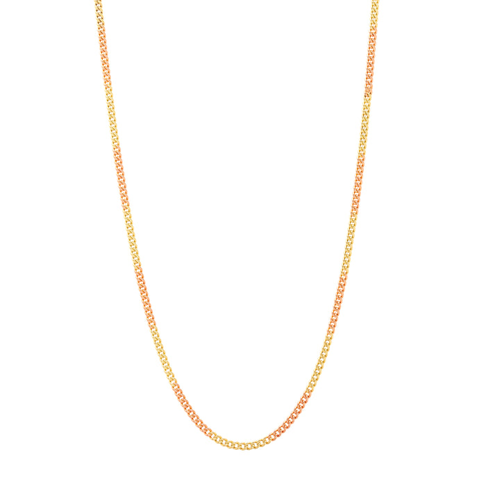 Early 20th Century Bi-Color 14K Gold Curb Link Chain Necklace