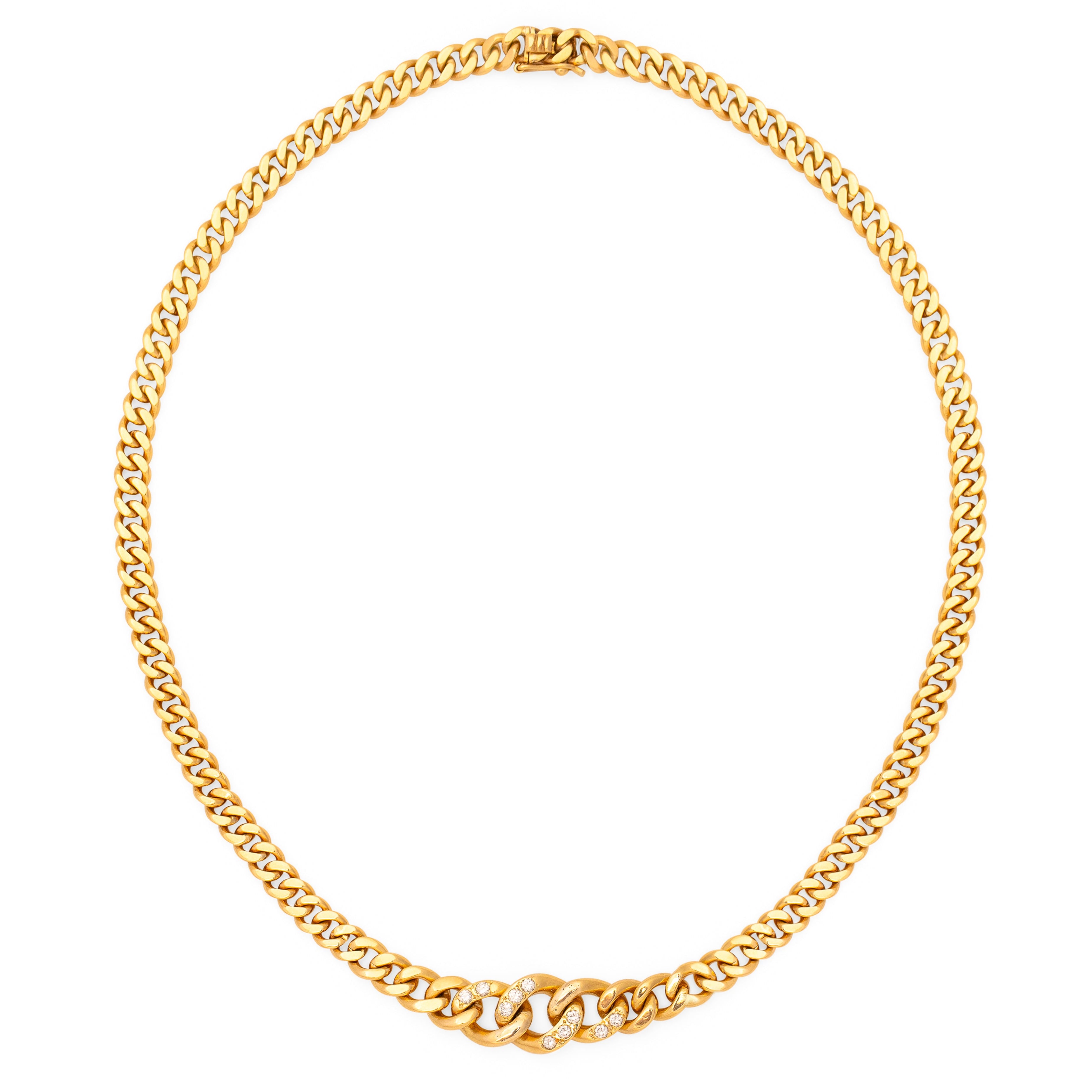 Cuban Link 18K Gold and Diamond Chain Necklace