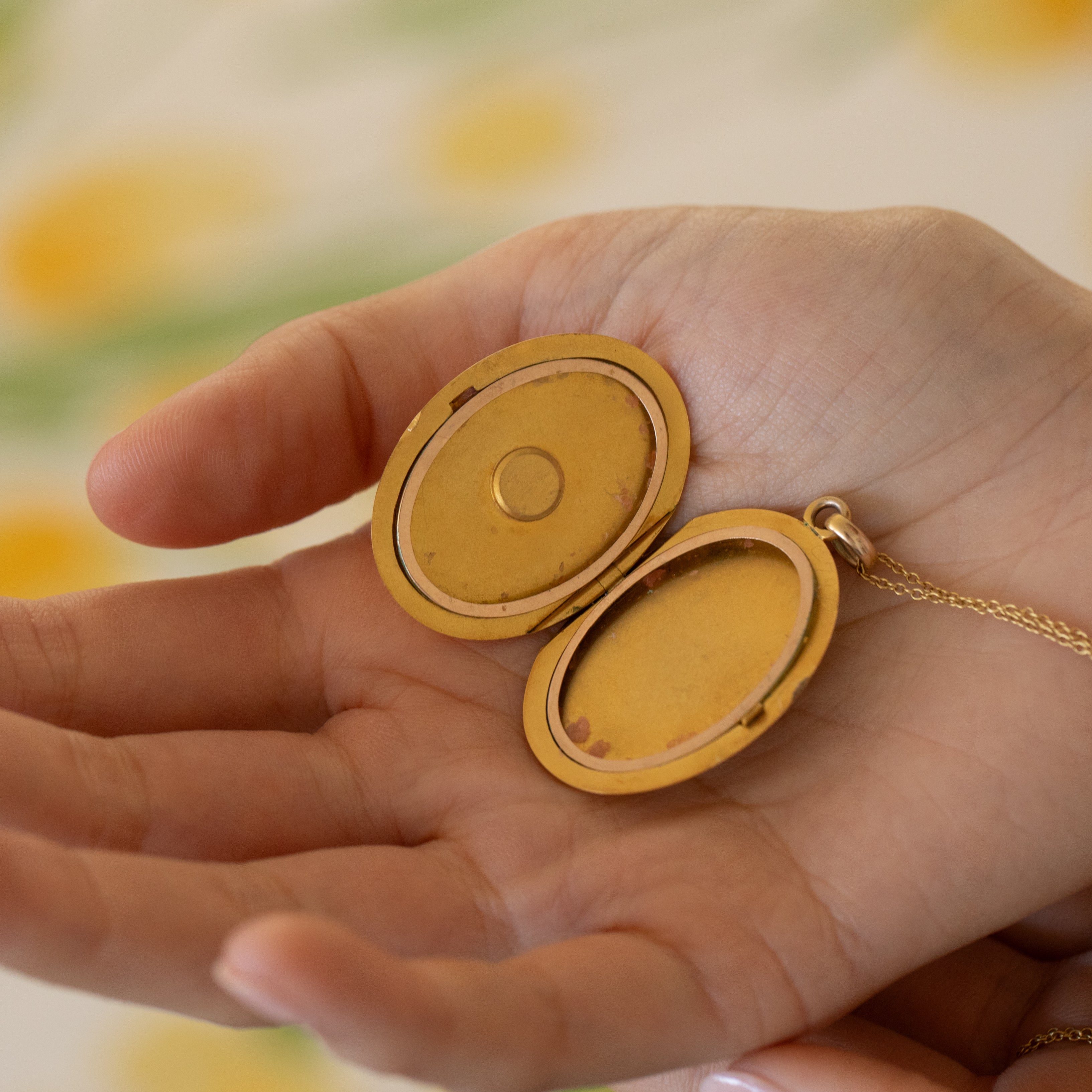 Victorian Large Oval 14K Gold Monogram Locket