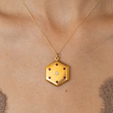 Early 20th Century Octagonal Ruby, Diamond, And 18K Gold Locket