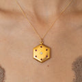 Early 20th Century Octagonal Rudy, Diamond, And 18K Gold Locket