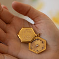 Early 20th Century Octagonal Rudy, Diamond, And 18K Gold Locket
