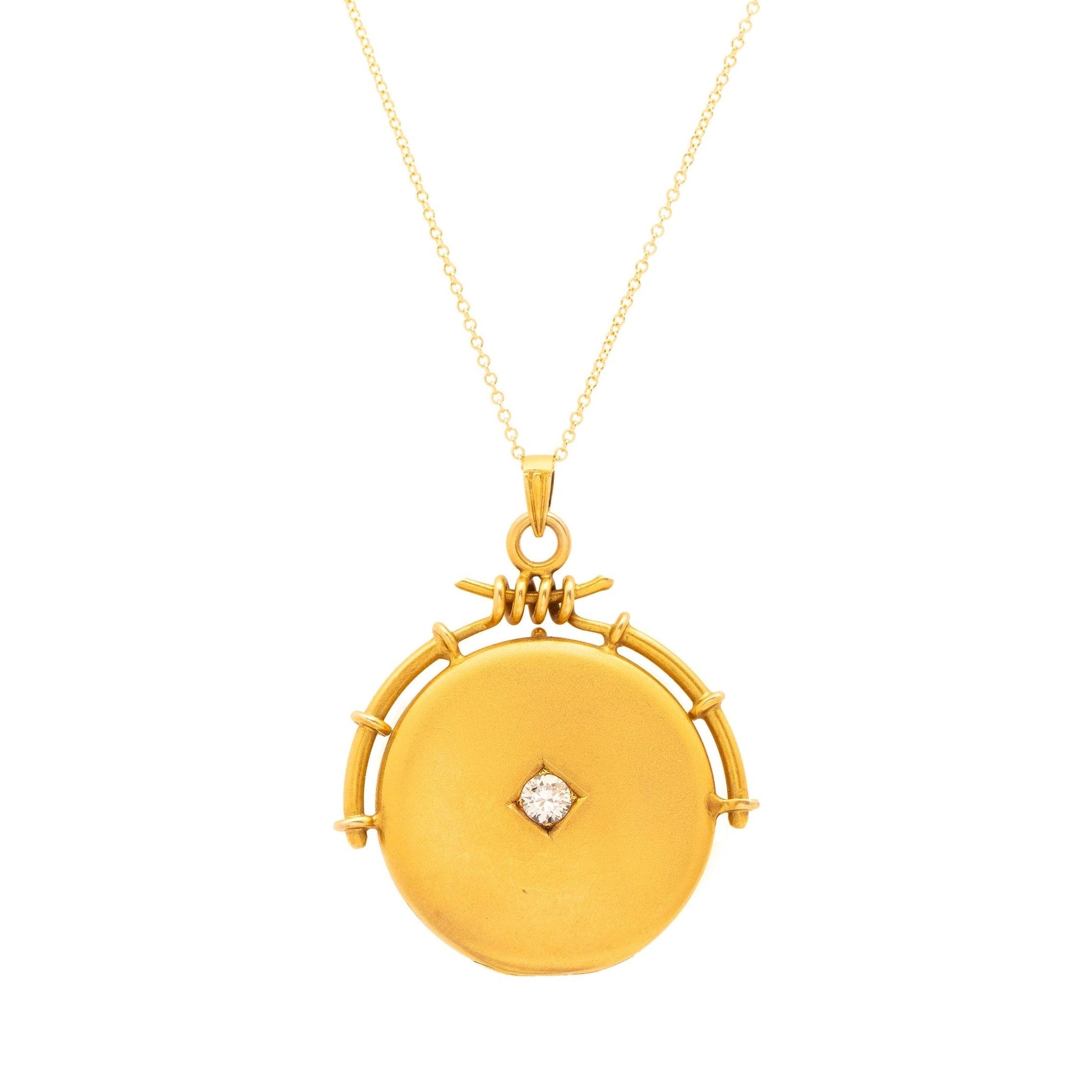 Victorian Diamond and 14k Gold Monogram Locket