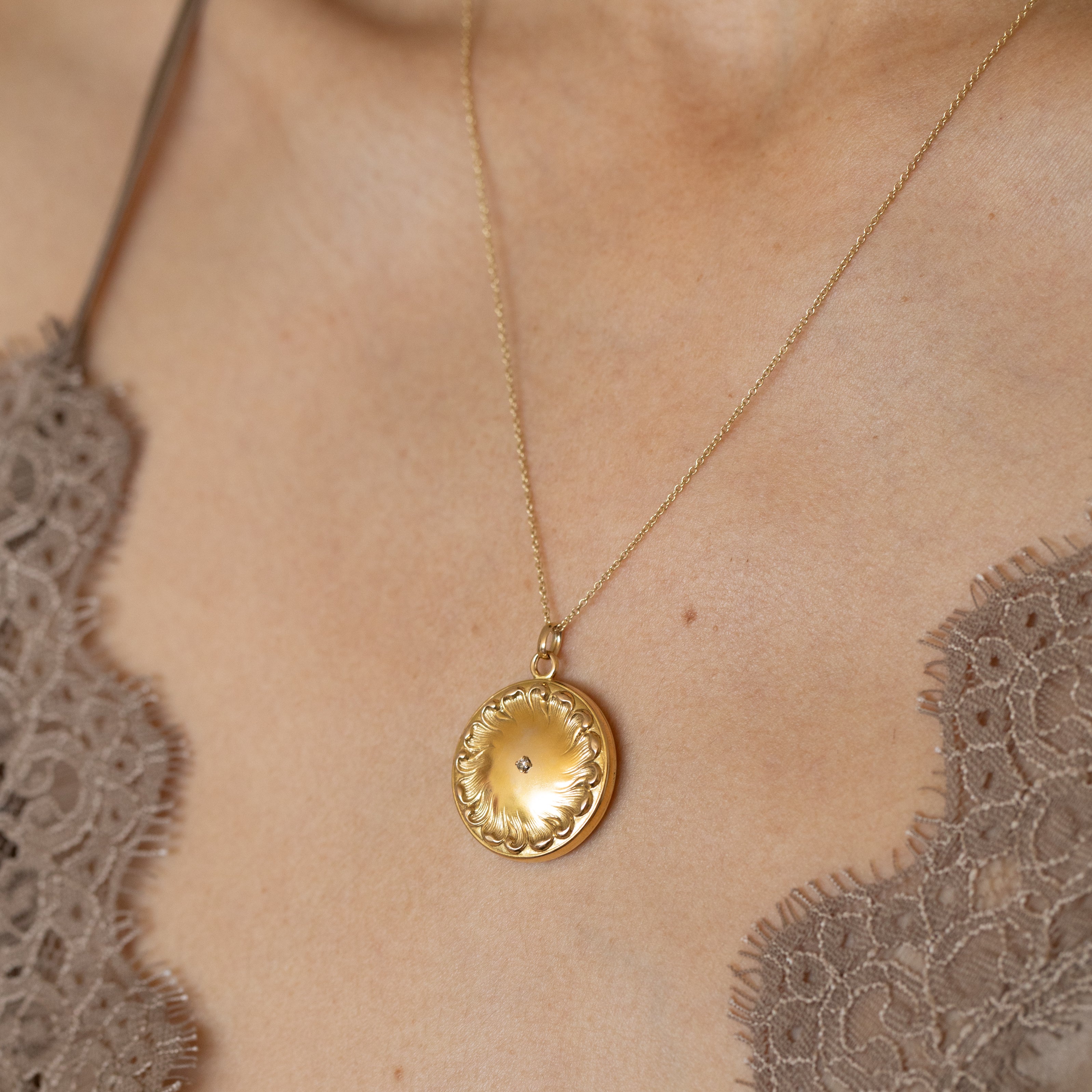 Victorian 10k Yellow Gold and Diamond Locket