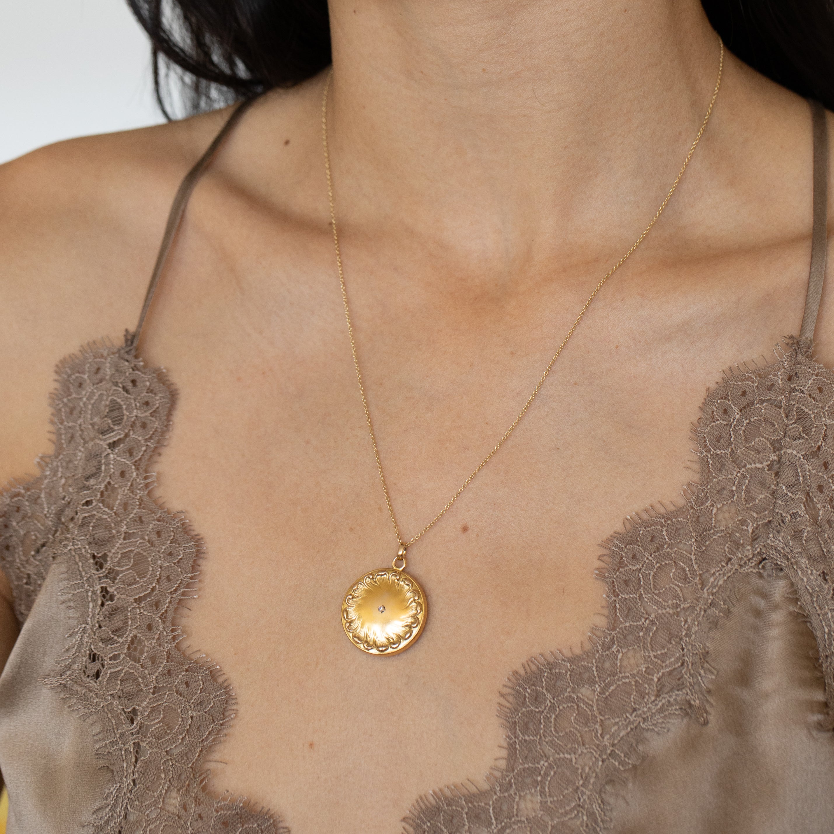 Victorian 10k Yellow Gold and Diamond Locket