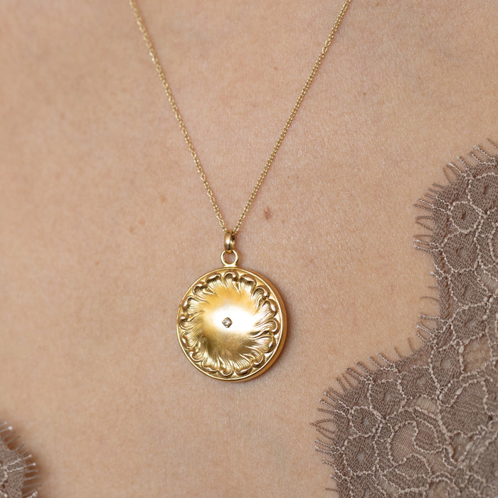 Victorian 10k Yellow Gold and Diamond Locket
