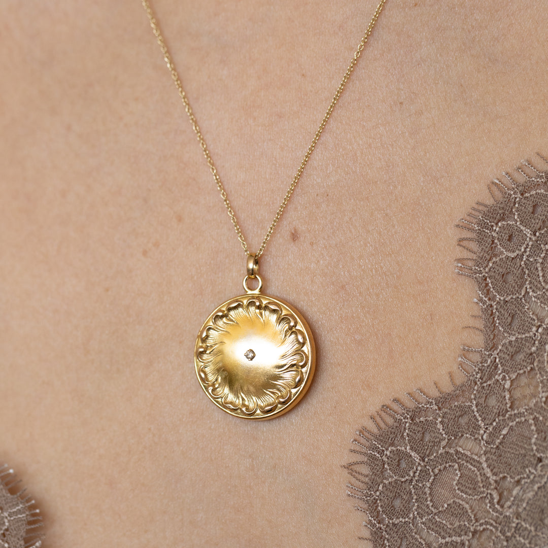 Victorian 10k Yellow Gold and Diamond Locket