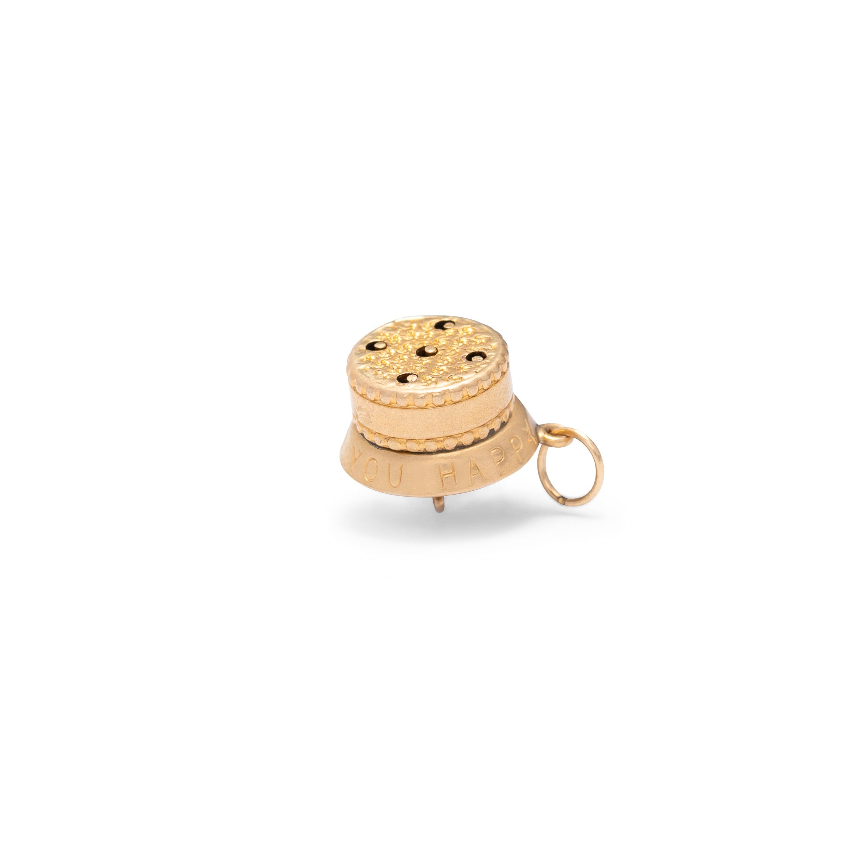 Moveable Birthday Cake 14k Gold Charm