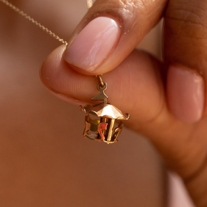 Movable Carousel 14K Gold Charm