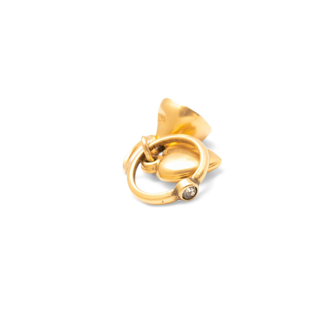 Heart, Ring, and Bell 14K Gold Wedding Charm