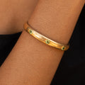Victorian Peridot and 14K Gold Bangle Bracelet