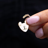 English 9k Rose Gold Heart Padlock Charm