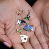 Boston Terrier 14k Gold and Enamel Dog Charm