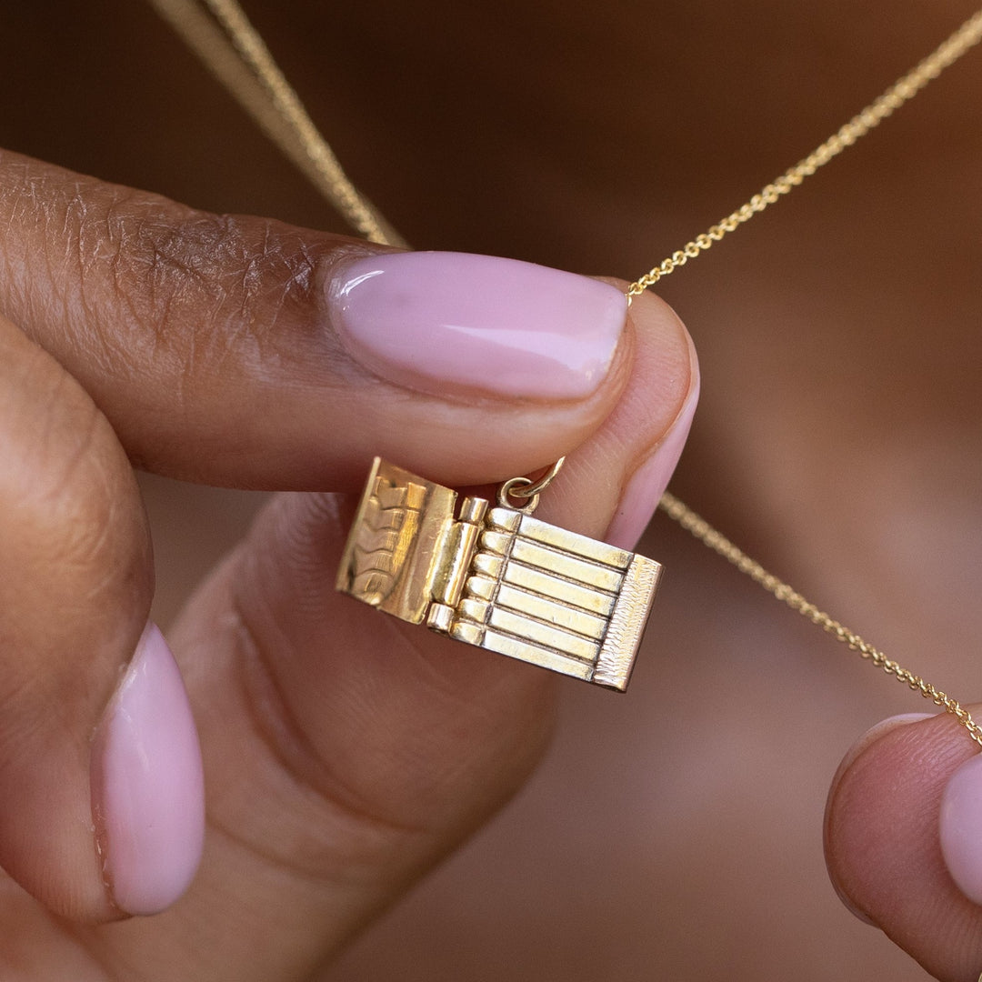Movable Book Of Matches 14k Gold Charm