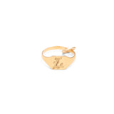Portuguese 19K Gold "L" Charm Ring