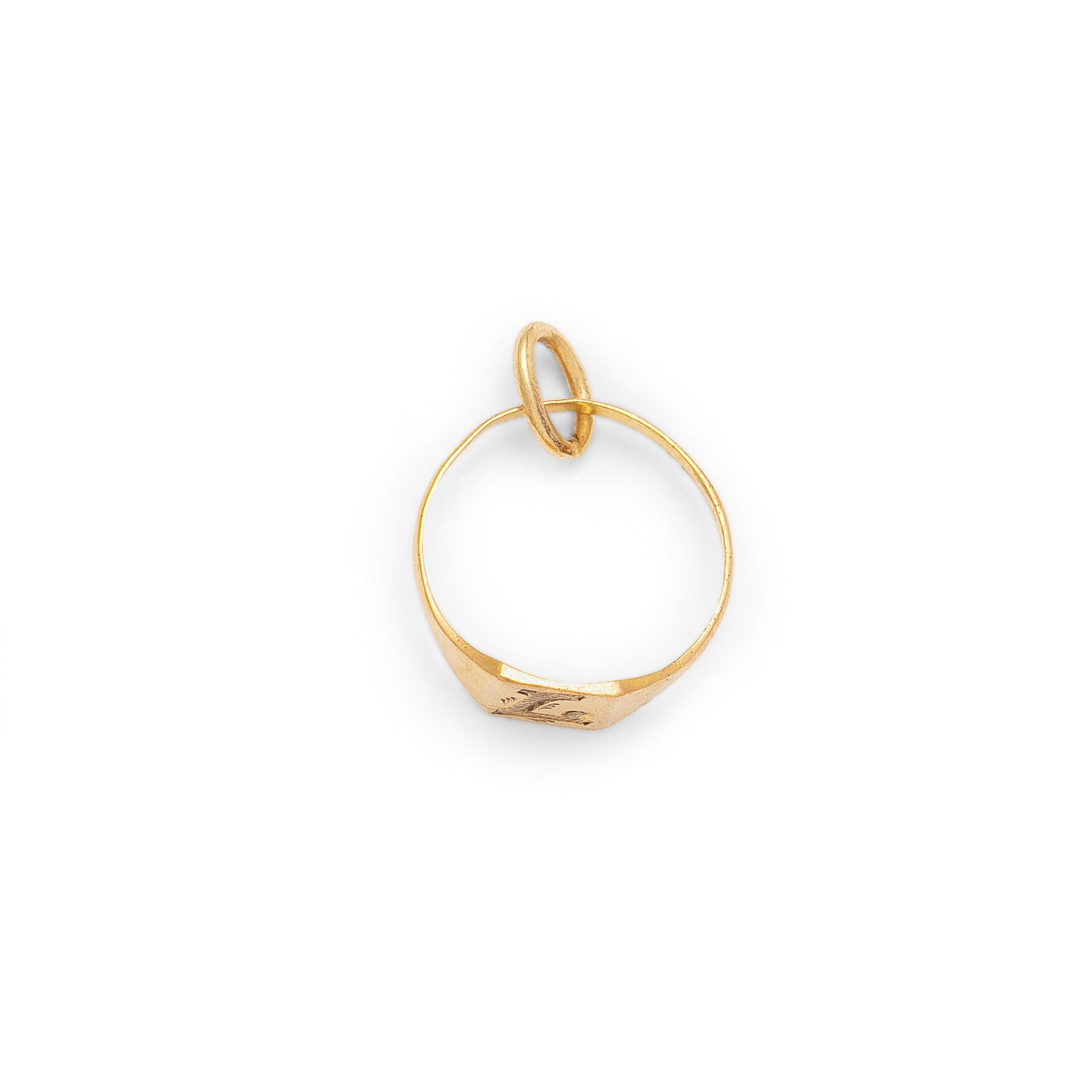Portuguese 19K Gold "L" Charm Ring